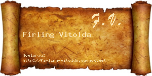 Firling Vitolda névjegykártya